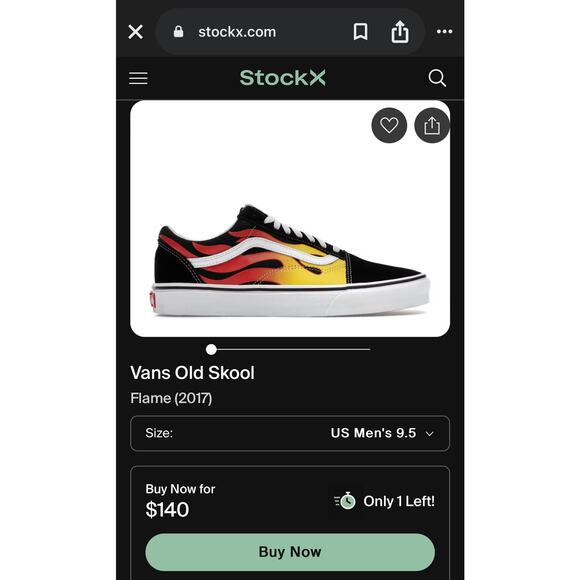 Vans Old Skool Fire Red Yellow Flame Men’s Sneakers 10 - Picture 13 of 13